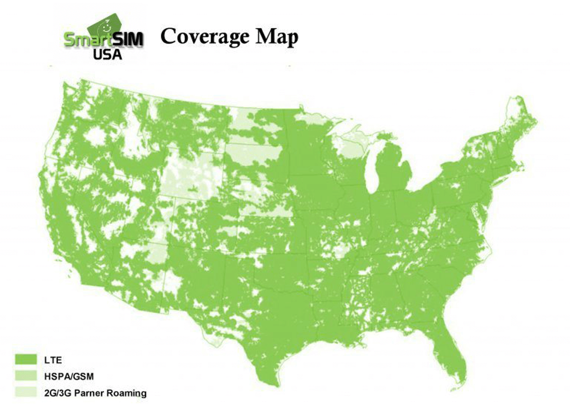 SmartSIM USA Coverage Map